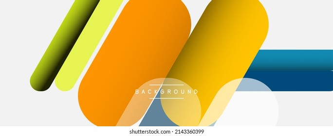 Overlapping round shapes and lines background. Vector illustration for wallpaper banner background or landing page