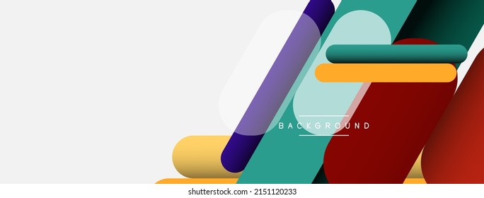 Overlapping round shapes and lines background. Vector illustration for wallpaper banner background or landing page