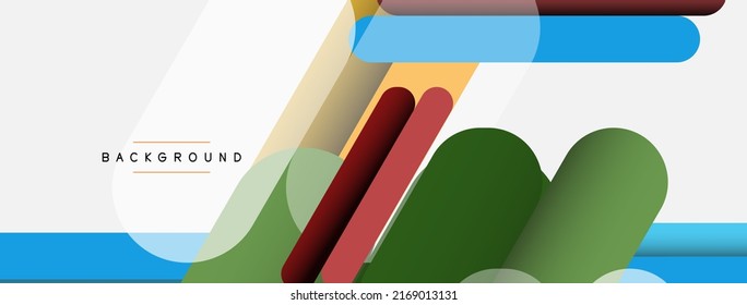Superposición de formas redondas y fondo de líneas. Ilustración vectorial para fondo de banner de fondo o página de aterrizaje de papel tapiz