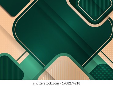 Los cuadrados redondos que se superponen forman una composición de fondo abstracto geométrica. Plantilla de diseño para papel pintado, banner, fondo, tarjeta, ilustración, página de inicio, portada, afiche, volante. Vector 