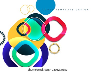 Los cuadrados redondos que se superponen forman una composición geométrica de fondo abstracto. Plantilla de diseño para papel pintado, banner, fondo, tarjeta, ilustración, página de inicio, portada, afiche, volante. Vector