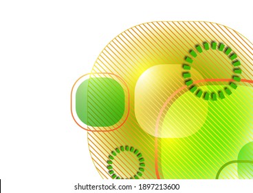 Overlapping round squares form a geometric abstract background composition. Design template for wallpaper, banner, background, card, illustration, landing page, cover, poster, flyer. Vector