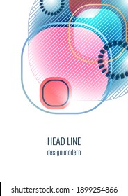 Overlapping round squares form a geometric abstract background composition. Design template for wallpaper, banner, background, card, illustration, landing page, cover, poster, flyer. Vector