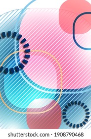 Overlapping round squares form a geometric abstract background composition. Design template for wallpaper, banner, background, card, illustration, landing page, cover, poster, flyer. Vector