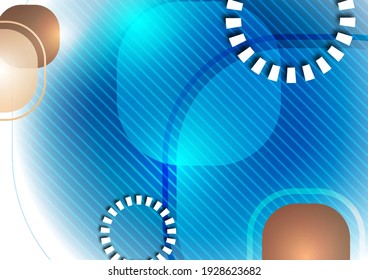 Overlapping round squares form a geometric abstract background composition. Design template for wallpaper, banner, background, card, illustration, landing page, cover, poster, flyer. Vector