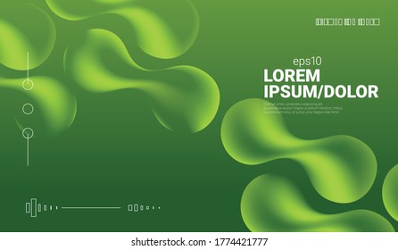 Überschneidungen Rounded Formen Green Gradient Layout/Cover. Minimalistischer kreativer Design-Hintergrund