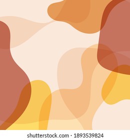 Formas redondeadas que superponen. Tonos cálidos. Ilustración vectorial, diseño plano