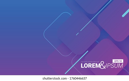 Overlapping Rounded Squares Gradient Layout/Cover. Minimalist Creative Design Concept Background