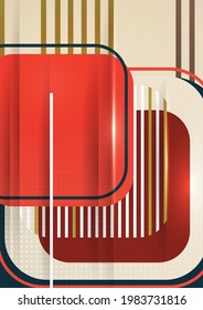 Cuadrados redondeados, líneas. Diseño geométrico brillante para publicidad creativa, afiche o folleto de estilo moderno. Ilustración del vector