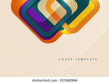 Überschneidungen von runden Quadraten. Minimalistischer Hintergrund für kreatives Design. Vektorgrafik