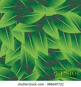 overlapping scattered green leaves ecology nature abstract design