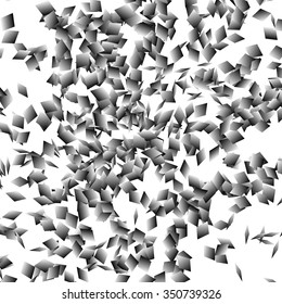 Overlapping scattered, random squares. Abstract vector art.