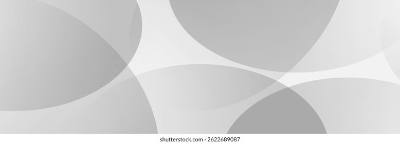 Sobreposição de formas curvas semitransparentes em um plano de fundo cinza suave com uma aparência abstrata moderna