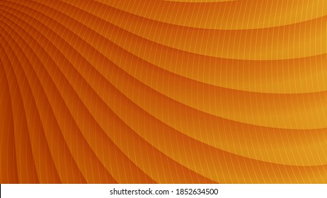 overlapping semi-transparent wavy stripes and thin vertical smoothly curved lines on an orange background. monochrome art wallpaper. vector