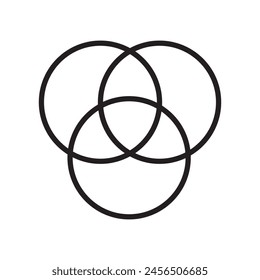  Conjuntos superpuestos en matemáticas., círculos superpuestos, 3 círculos que se cruzan.