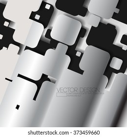 overlapping silhouette rounded corner squares metallic effect