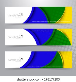 Overlapping Smooth Curve Lines Brazil Color Pattern Banner Background