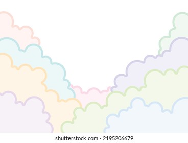 Overlapping soft clouds Fantastic sky frame