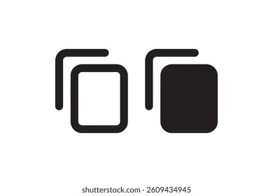 Overlapping square icon in outline and solid style vector
