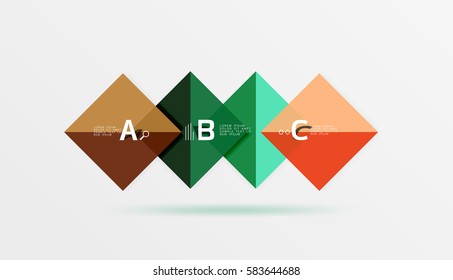 Overlapping square infographics. Vector template background for workflow layout, diagram, number options or web design
