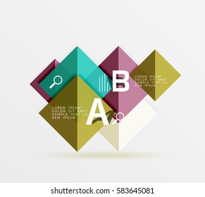 Overlapping square infographics. Vector template background for workflow layout, diagram, number options or web design