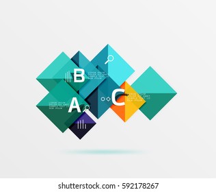 Overlapping square infographics. Vector template background for workflow layout, diagram, number options or web design