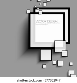 overlapping squares flat black and white design