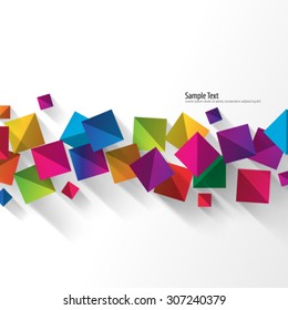Overlapping Squares with Shadows Clean Background