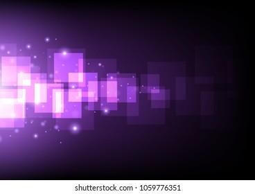 Overlapping squares with solar flare, Technology abstract, Sci-Fi and engineering concept, Vector illustration background, Backdrop, wallpaper, template.