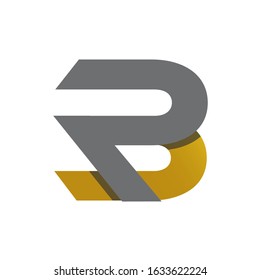overlapping style initial R Letter logo design vector graphic concept