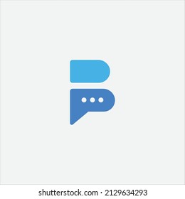 overlapping style Letter b chat communication logo vector template.