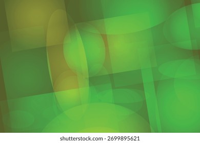 Las Formas geométricas verdes traslúcidas crean un fondo abstracto dinámico y moderno con una sensación de profundidad y movimiento.