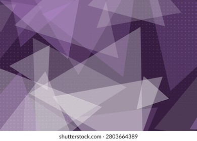 Overlapping translucent purple glass triangles with white light refraction violet