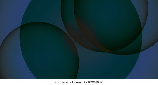 La superposición de Formas translúcidas en verde azulado y azul marino crea una composición fluida y abstracta con toques de rojo.