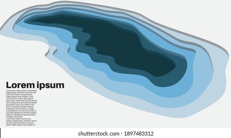 Overlapping vector background waves. deep water illustration design. paper cut style vector design