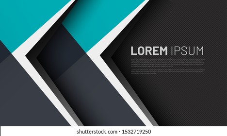 The overlapping vector layer backgrounds, with triangles in blue, gray and black for the background design