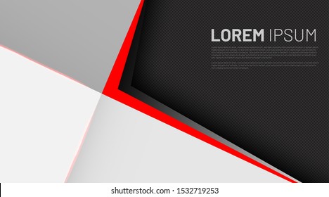 The overlapping vector layer backgrounds, with triangles in red, gray and black for the background design