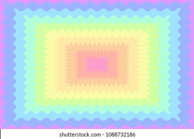 Overlapping wave squares rainbow pastel background