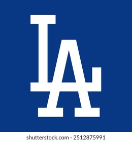 Overlapping White Blue Abstract LA Los Angeles Letters Logo Icon Sign Symbol Emblem Badge Vector EPS PNG Clip Art No Background