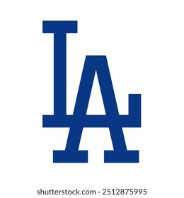 Overlapping White Blue Abstract LA Los Angeles Letters Logo Icon Sign Symbol Emblem Badge Vector EPS PNG Clip Art No Background