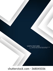 overlapping white paper on dark background flat layout corporate business illustration