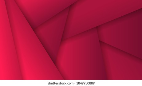 overlapping wide stripes of coral color. elegant monochrome wallpaper with 3D effect. vector
