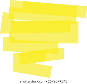Overlapping yellow highlighter strokes create an engaging abstract composition against a clean white background, offering versatile options for various design projects