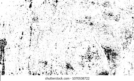Overlay aged grainy messy template. Distress urban used texture. Grunge rough dirty background. Brushed black paint cover. Renovate wall frame grimy backdrop. Empty aging design element. EPS10 vector.