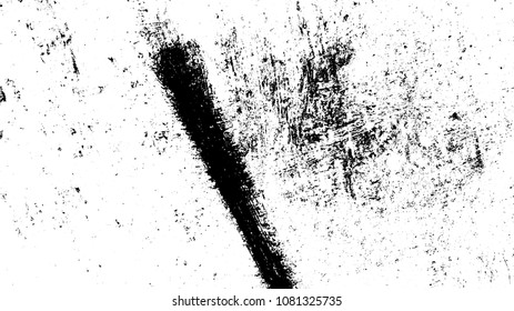 Overlay aged grainy messy template. Distress urban used texture. Grunge rough dirty background. Brushed black paint cover. Renovate wall frame grimy backdrop. Empty aging design element. EPS10 vector.