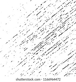 Overlay aged grainy messy template. Distress urban used texture. Grunge rough dirty background. Brushed black paint cover. Renovate wall frame grimy backdrop. Empty aging design element. EPS10 vector.