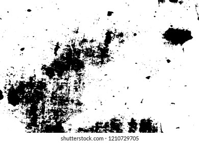 Overlay aged grainy messy template. Grunge rough dirty background. Distress urban used texture. Brushed black paint cover. Renovate wall frame grimy backdrop. Empty aging design element. EPS10 vector.