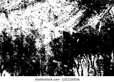 Overlay aged grainy messy template. Distress urban used texture. Grunge rough dirty background. Brushed black paint cover. Renovate wall frame grimy backdrop. Empty aging design element. EPS10 vector.
