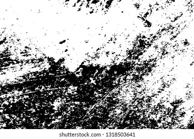 Overlay aged grainy messy template. Distress urban used texture. Grunge rough dirty background. Brushed black paint cover. Renovate wall frame grimy backdrop. Empty aging design element. EPS10 vector.