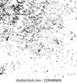 Overlay aged grainy messy template. Distress urban used texture. Grunge rough dirty background. Brushed black paint cover. Renovate wall frame grimy backdrop. Empty aging design element. EPS10 vector